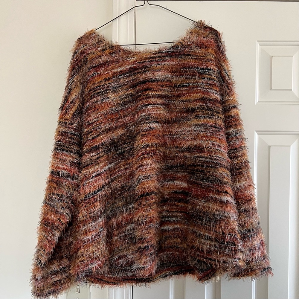 Tribal Brown Fuzzy Shrug Sweater